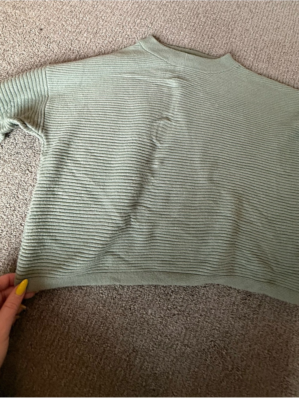 Dynamite Light Sage Ribbed Crew Neck Sweater